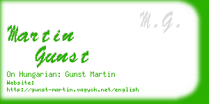 martin gunst business card
